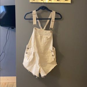 White shirt overalls